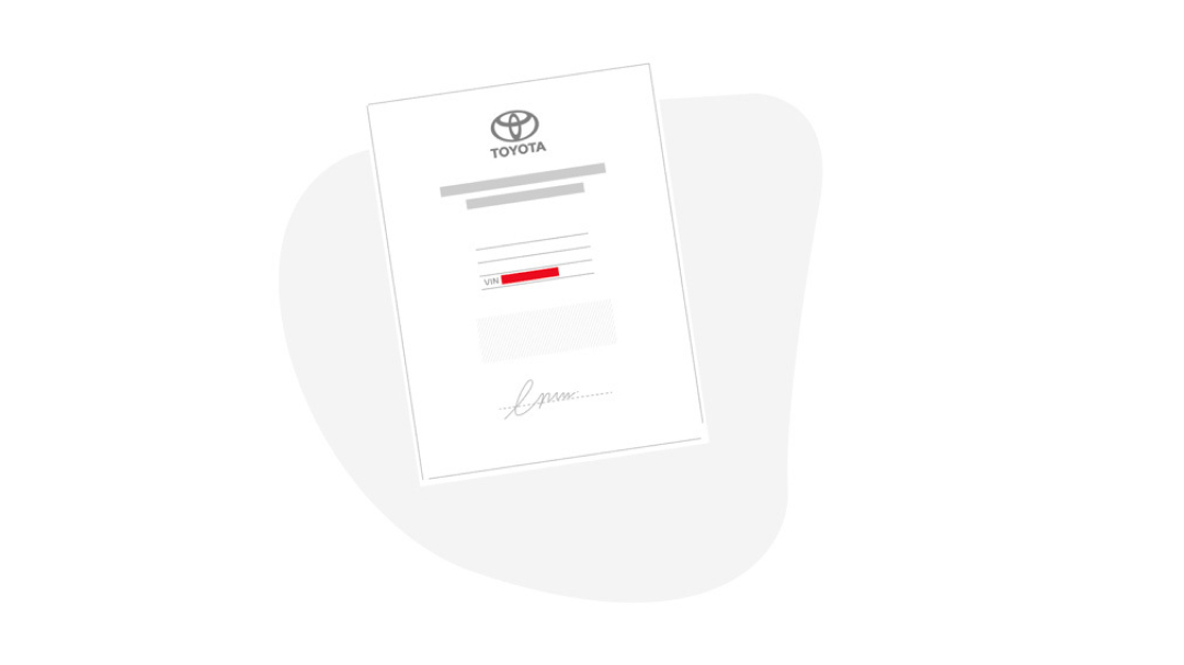 Greyscale illustration of Toyota document