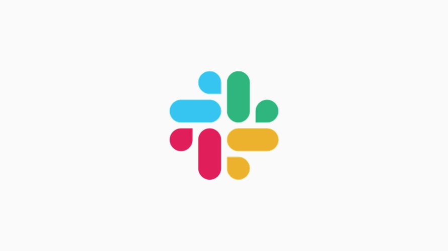 The logo for Slack, a live messaging platform. The logo is composed of cylindrical strokes in green, blue, magenta and orange, organised in the shape of a flower.