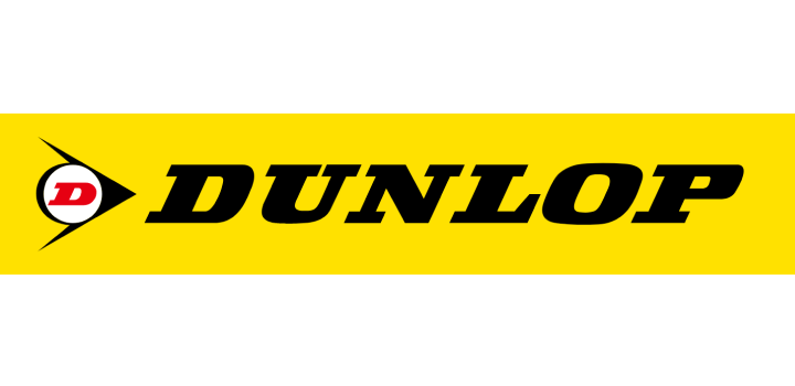 Yellow Dunlop logo.