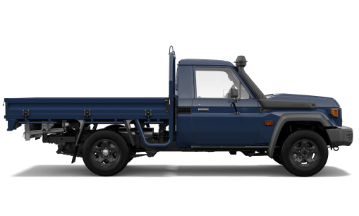 A blue Toyota LandCruiser 70.